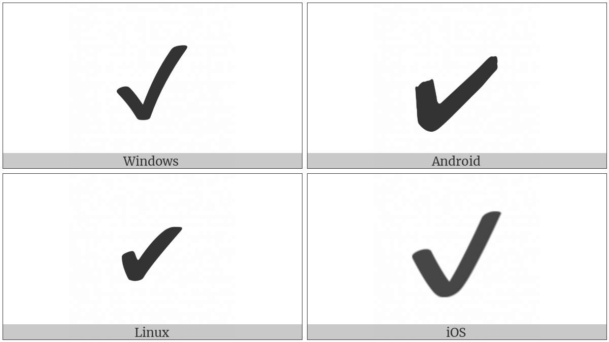 Heavy Check Mark on various operating systems