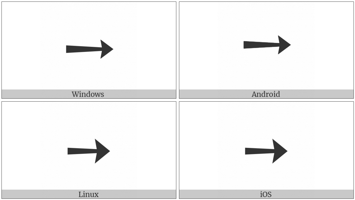 Heavy Rightwards Arrow on various operating systems