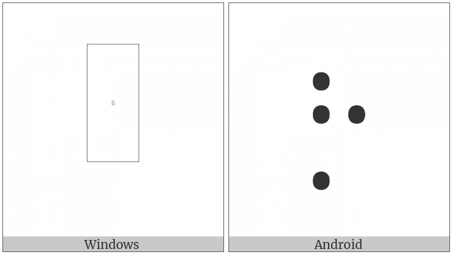 Braille Pattern Dots-1257 on various operating systems