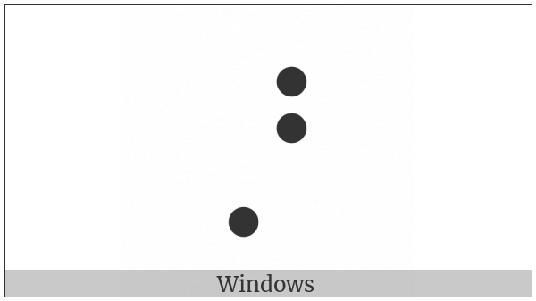 Braille Pattern Dots-457 on various operating systems