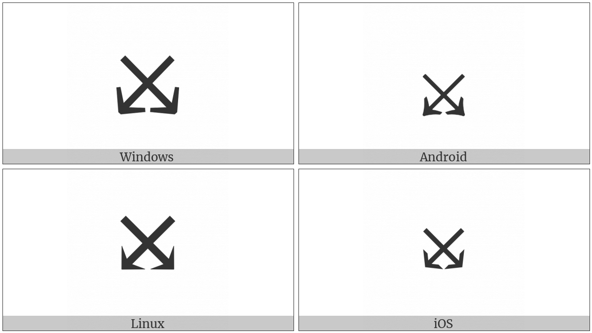 South East Arrow And South West Arrow on various operating systems