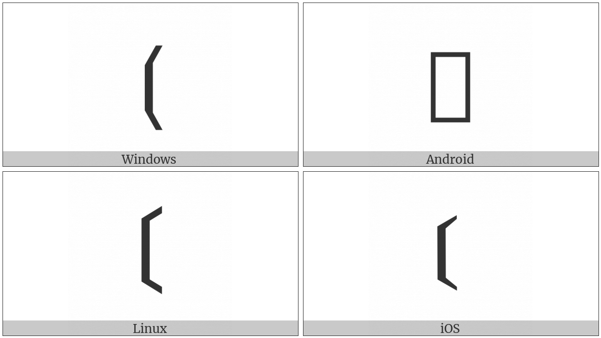 Left Black Tortoise Shell Bracket on various operating systems