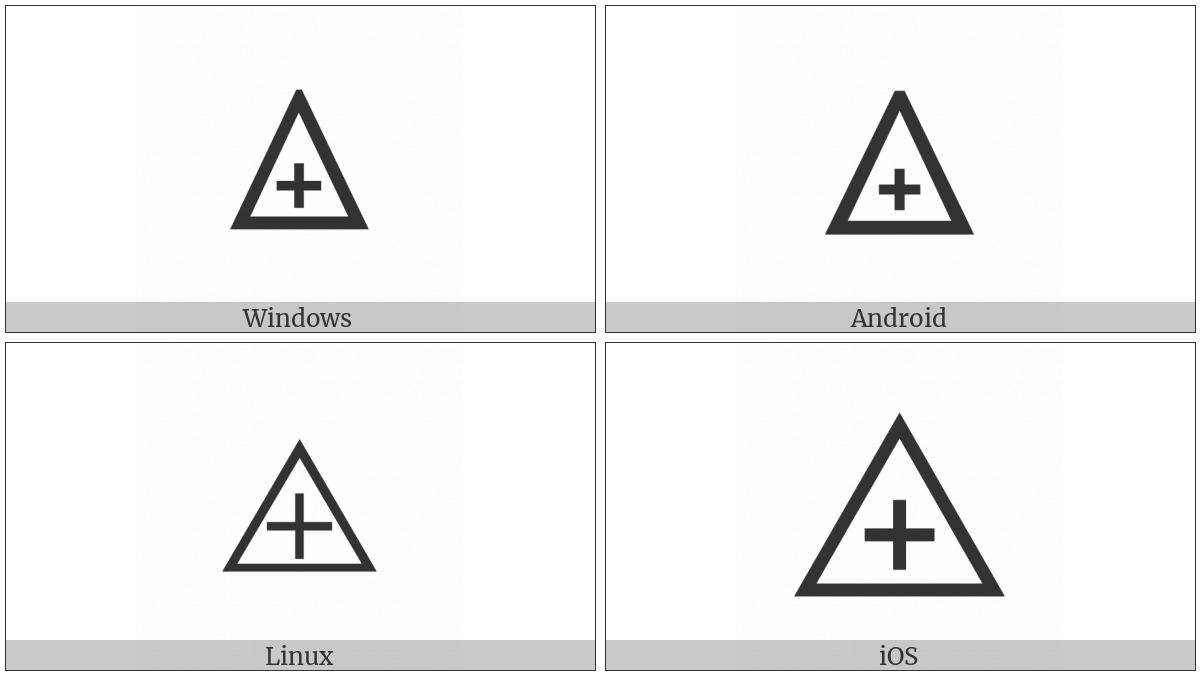 Plus Sign In Triangle on various operating systems