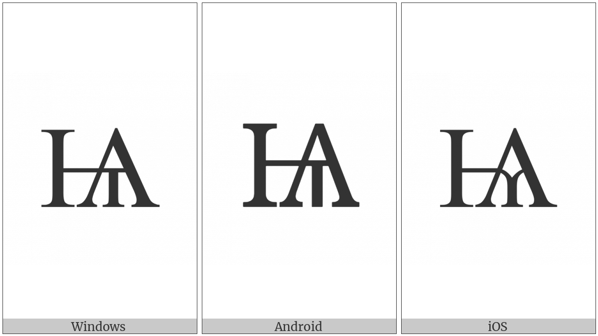 Cyrillic Capital Letter Iotified Little Yus on various operating systems