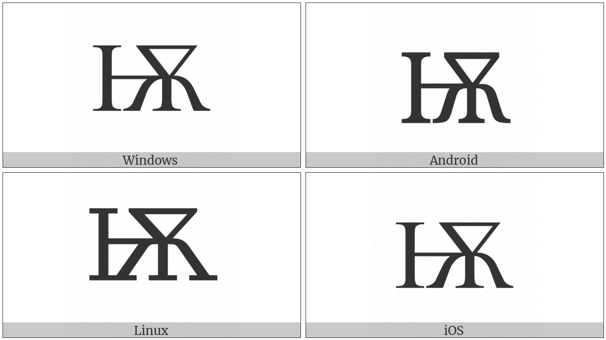 Cyrillic Capital Letter Iotified Big Yus on various operating systems