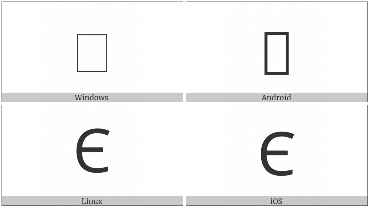 Coptic Capital Letter Eie on various operating systems