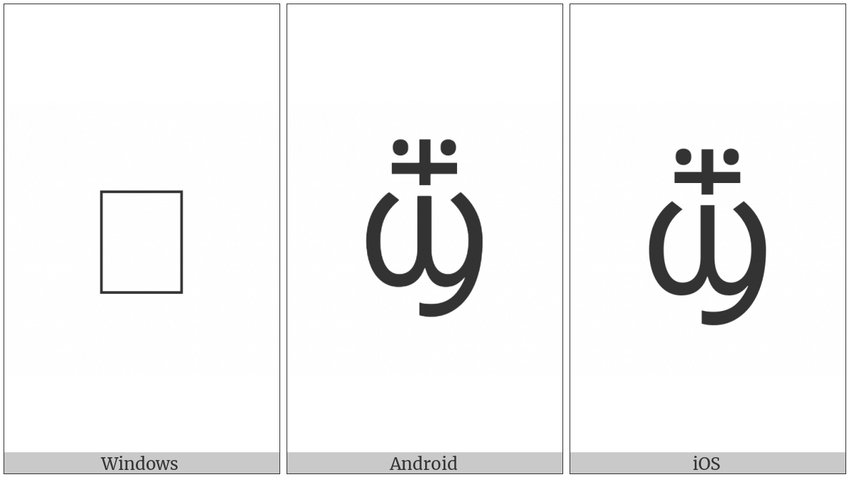 Coptic Small Letter Crossed Shei on various operating systems