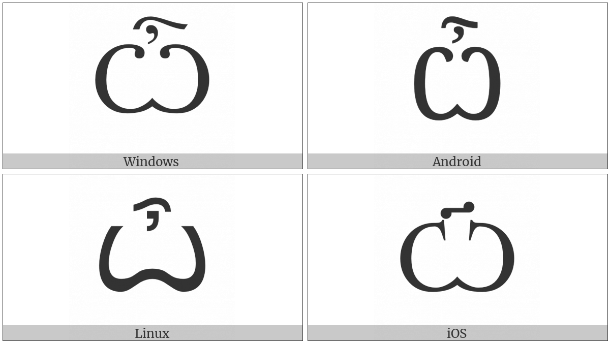 Cyrillic Capital Letter Omega With Titlo on various operating systems