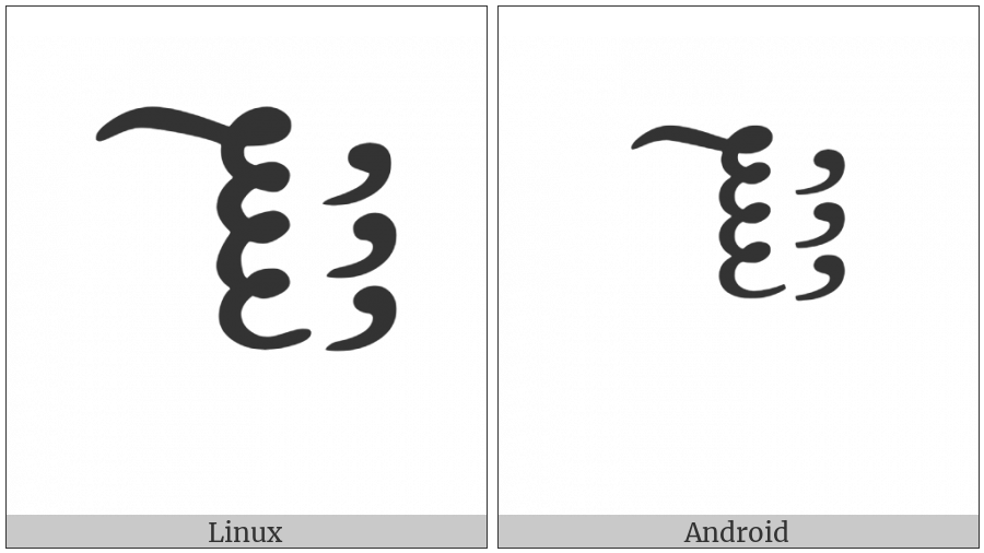 Byzantine Musical Symbol Katava Tromikon on various operating systems