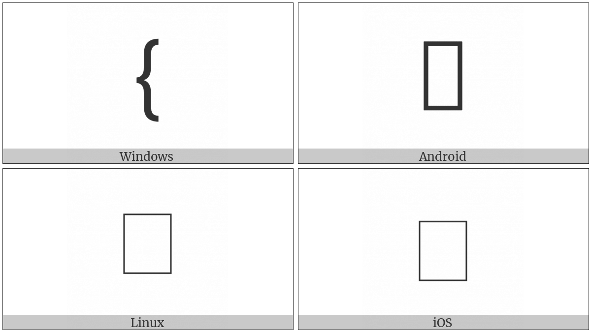 Musical Symbol Brace on various operating systems