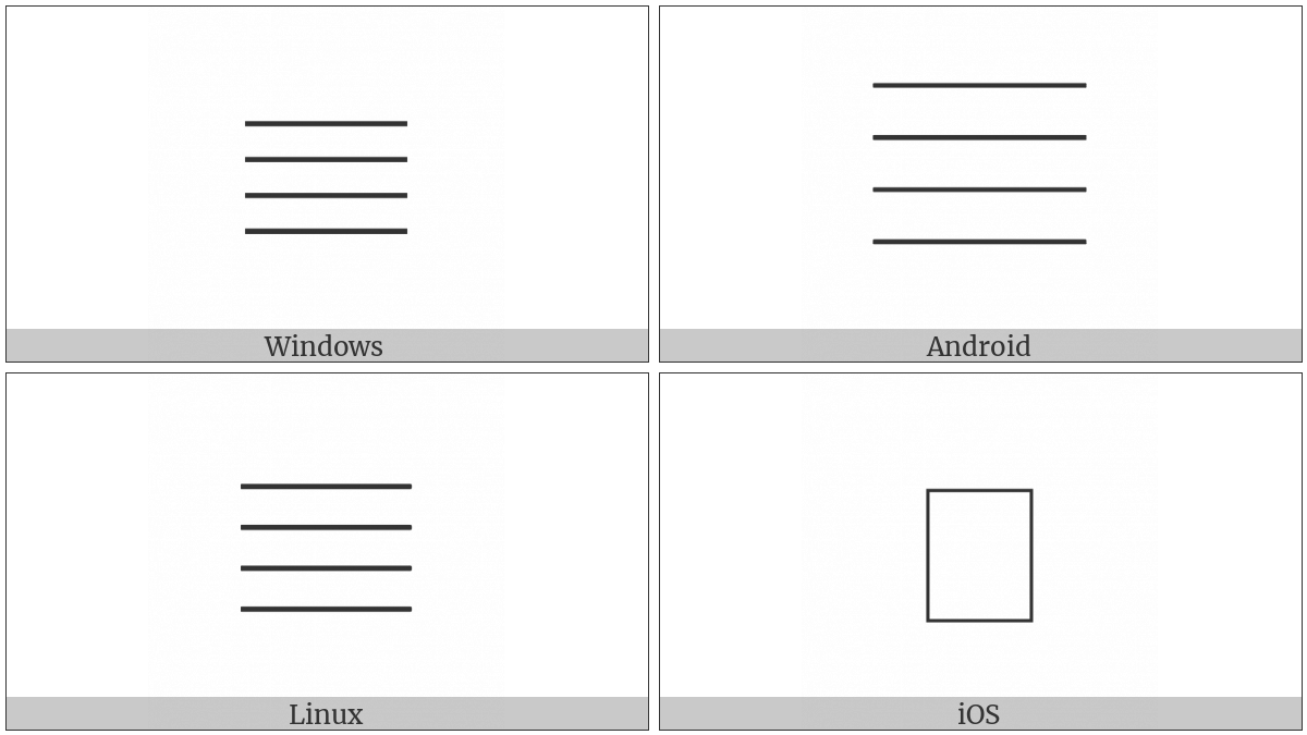 Musical Symbol Four-Line Staff on various operating systems