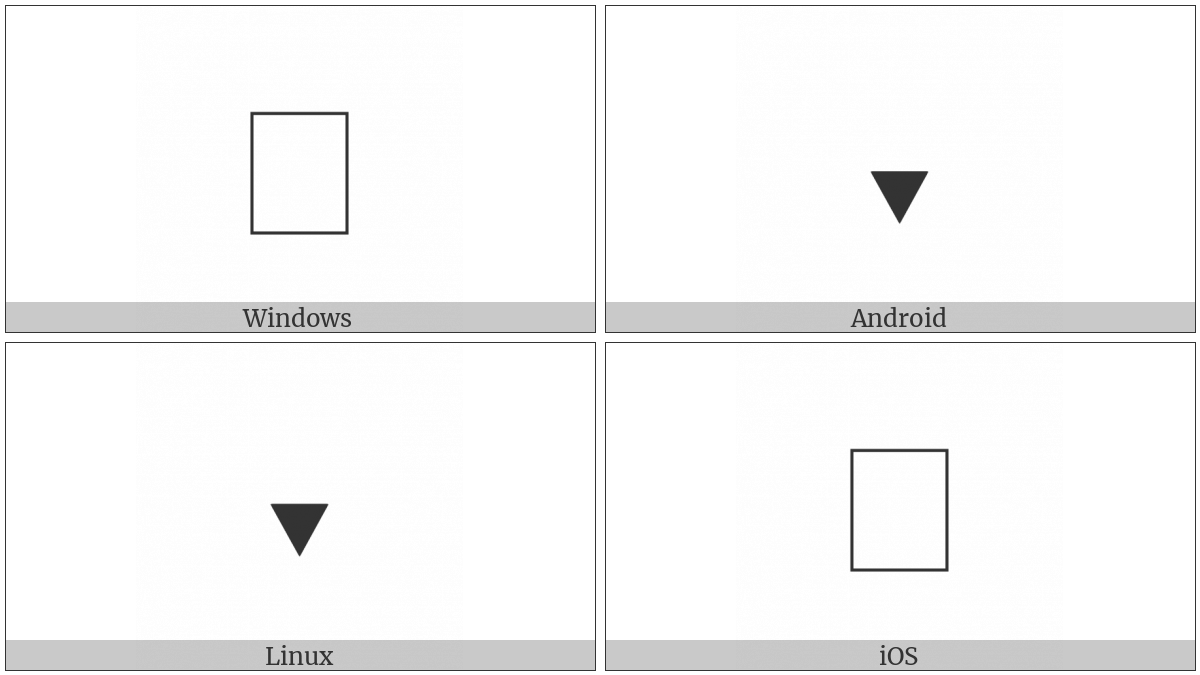 Musical Symbol Triangle Notehead Down Black on various operating systems