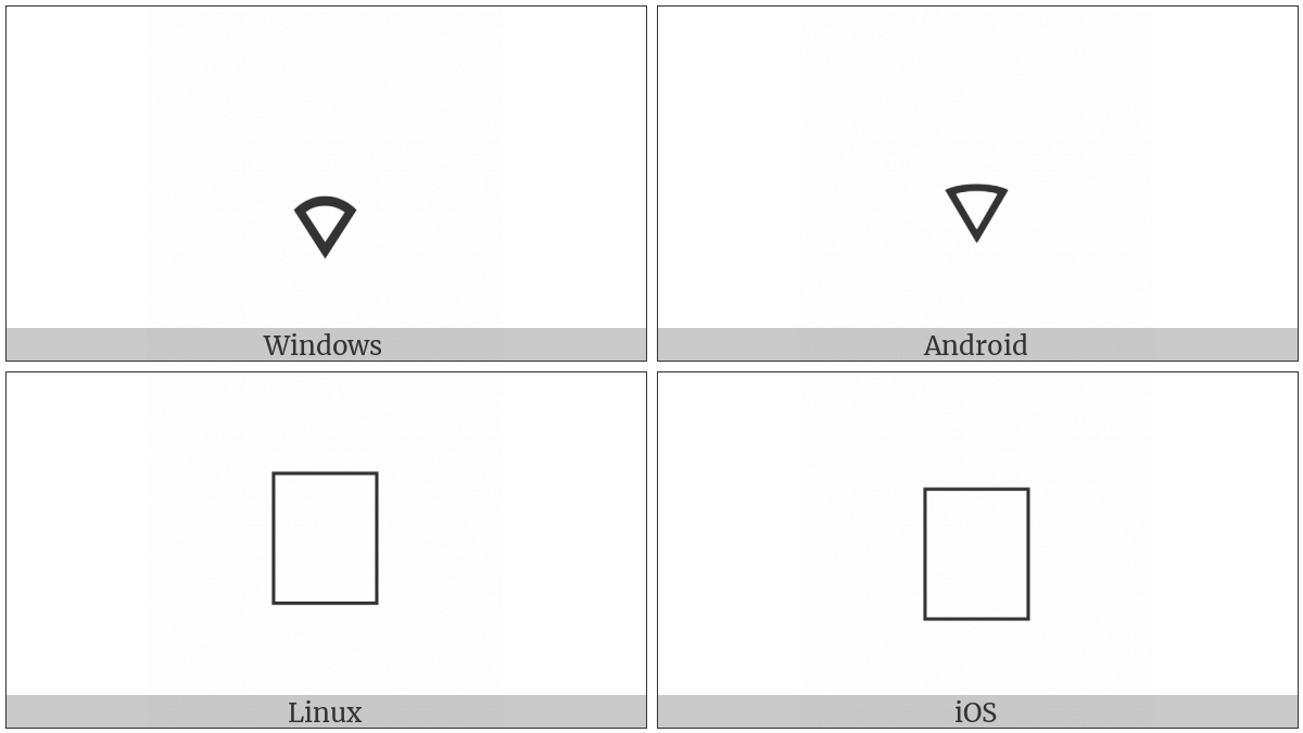 Musical Symbol Triangle-Round Notehead Down White on various operating systems