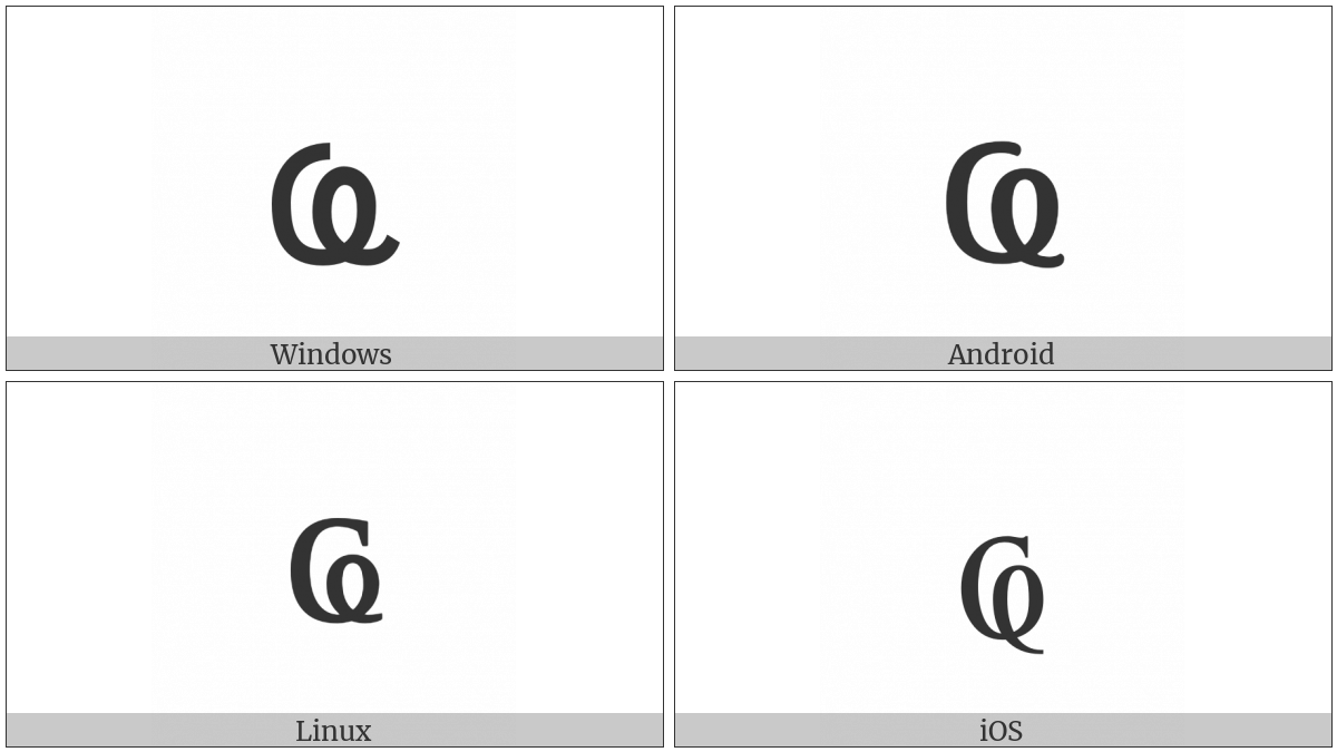 Cyrillic Small Letter Abkhasian Ha on various operating systems