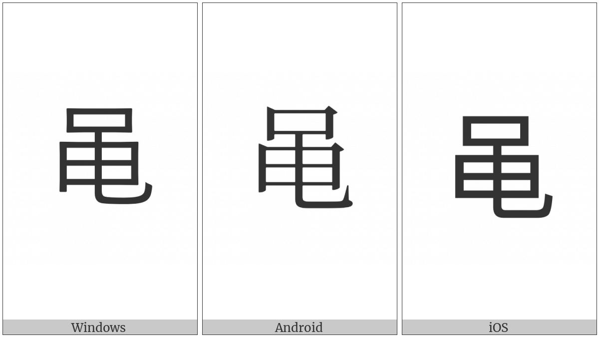 Cjk Radical C-Simplified Frog on various operating systems