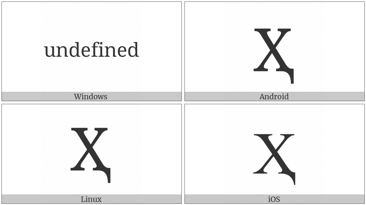 Cyrillic Capital Letter Ha With Descender on various operating systems