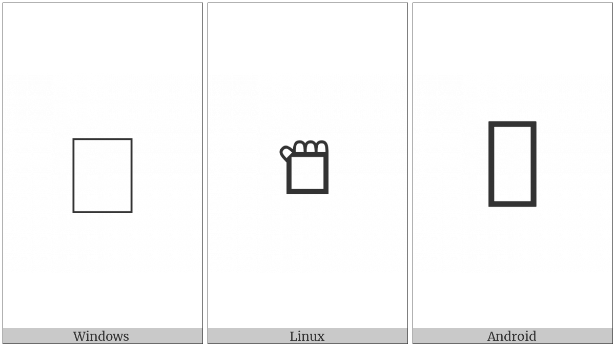 Signwriting Hand-Fist Thumb Over Four Raised Knuckles on various operating systems