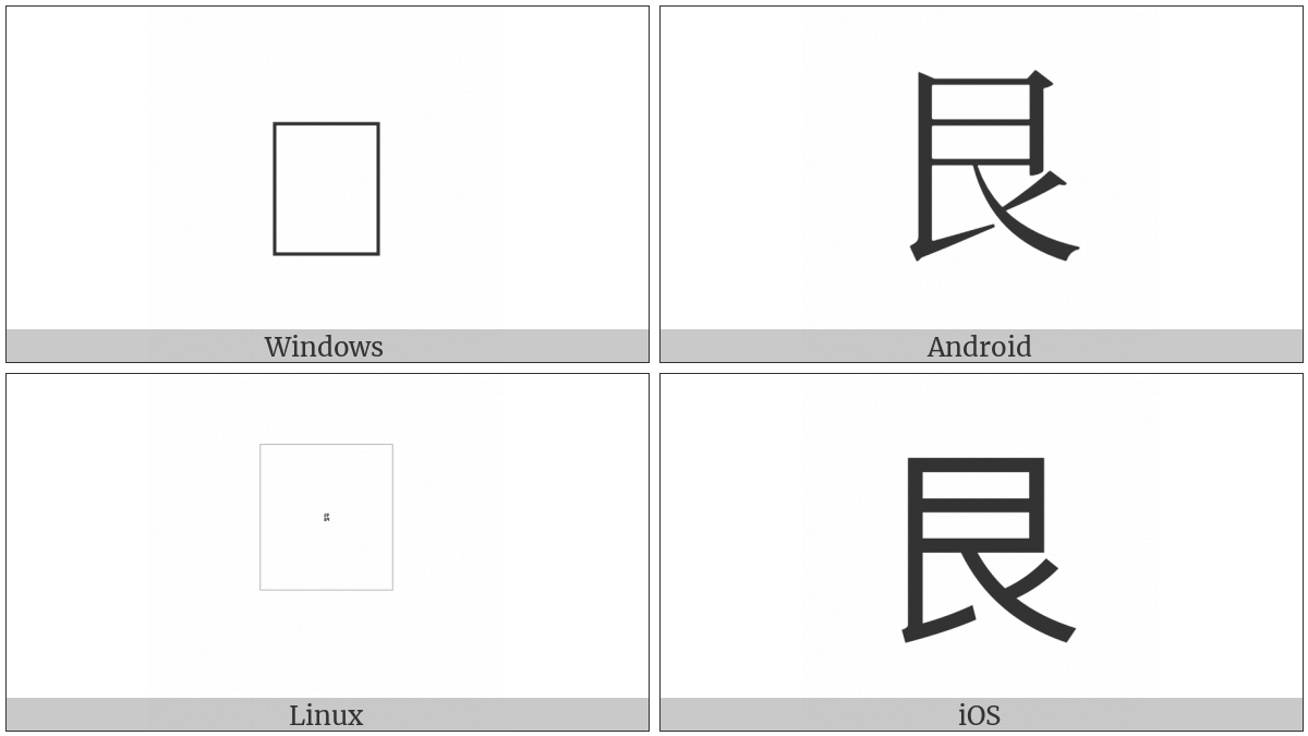 Kangxi Radical Stopping on various operating systems
