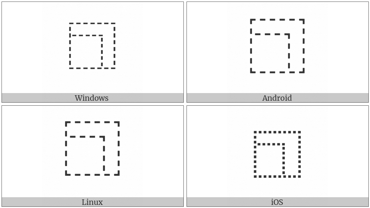 Ideographic Description Character Surround From Upper Right on various operating systems