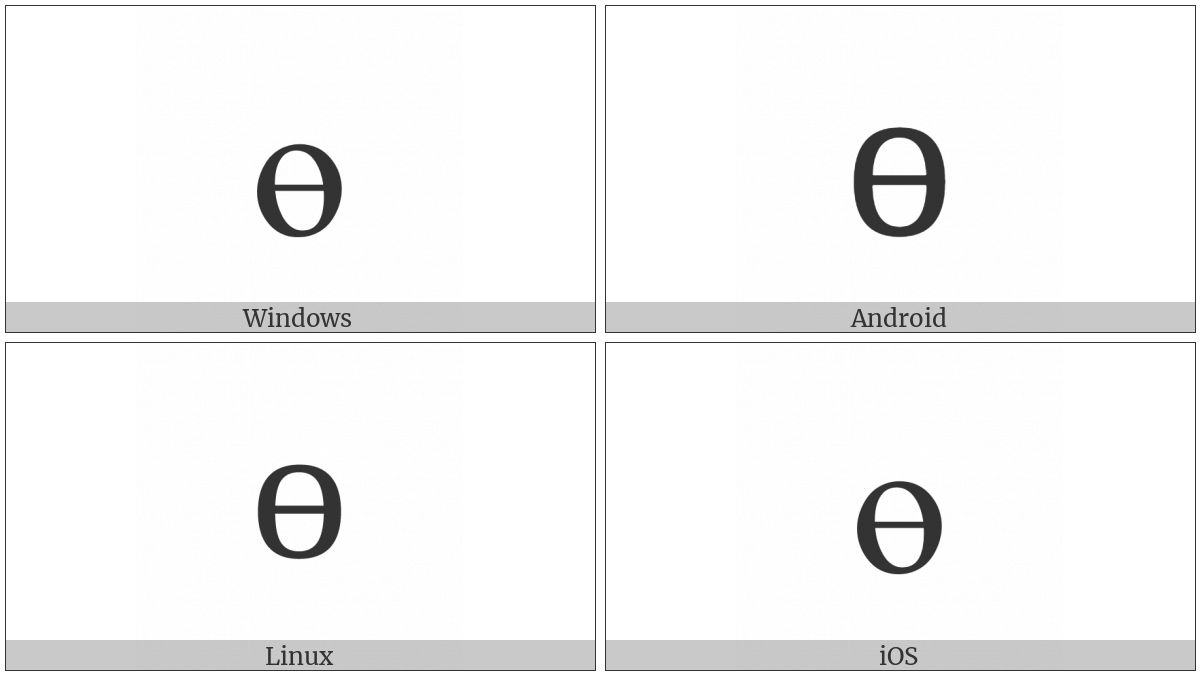 Cyrillic Small Letter Barred O on various operating systems