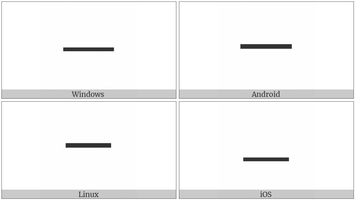 Hangul Letter Eu on various operating systems