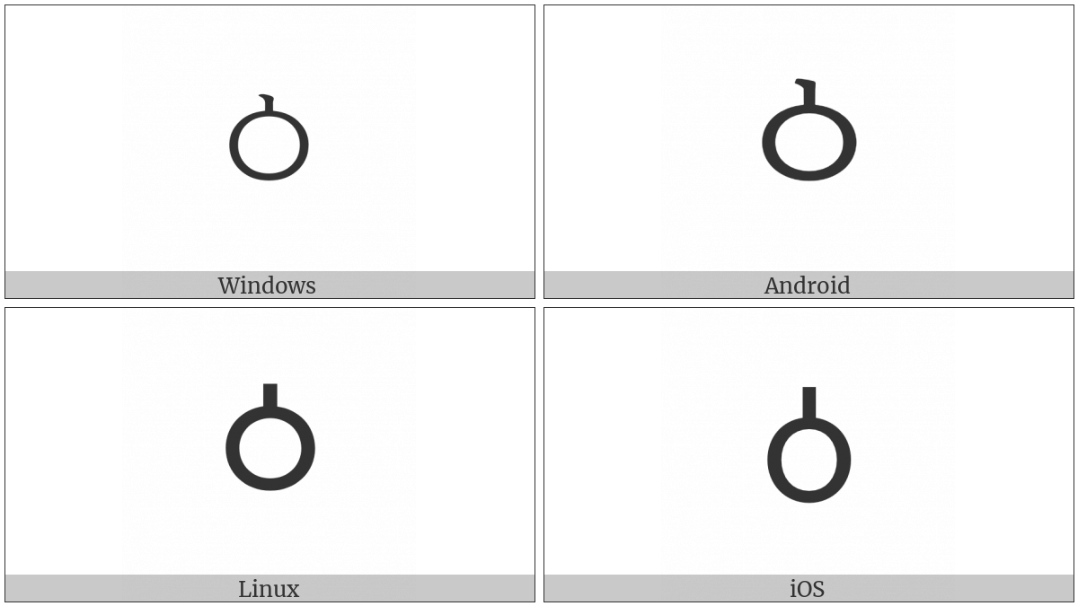 Hangul Letter Yesieung on various operating systems