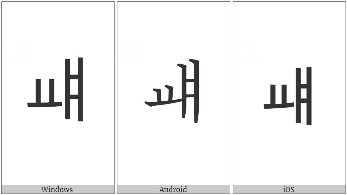Hangul Letter Yo-Yae on various operating systems