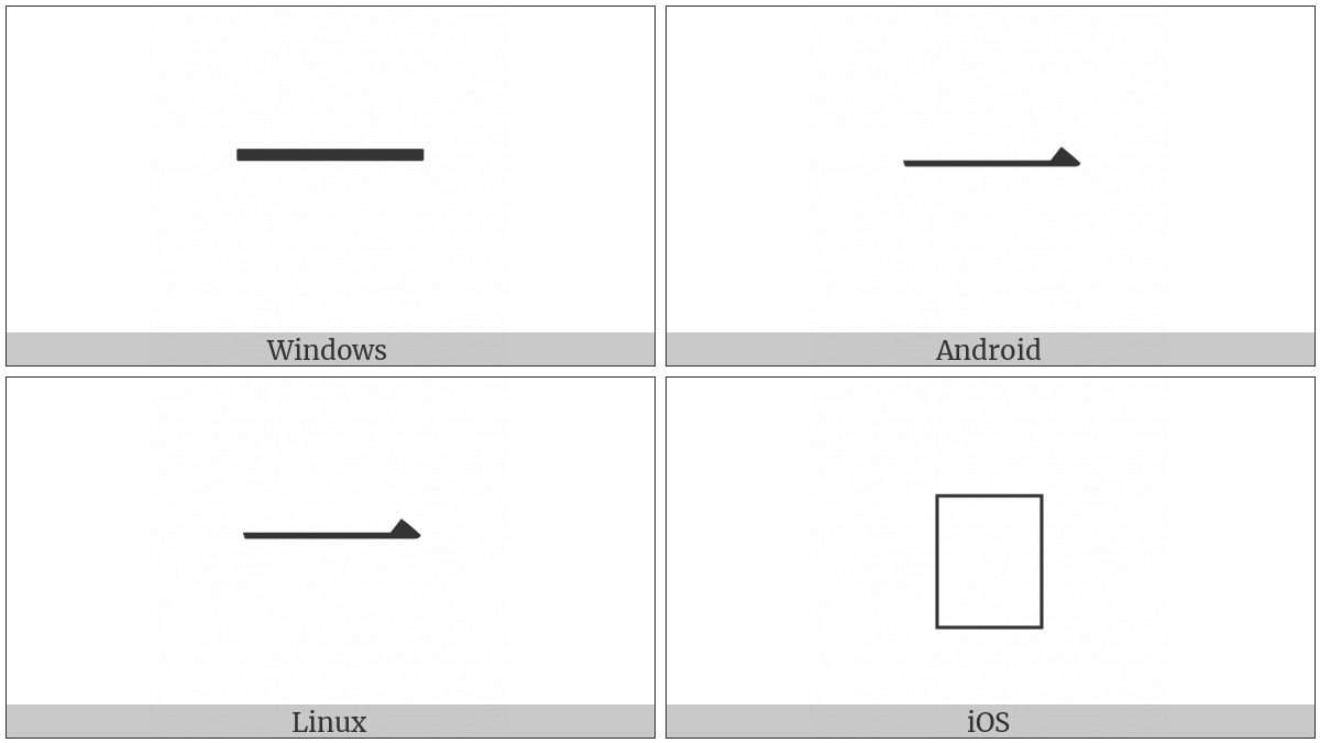 Cjk Stroke H on various operating systems