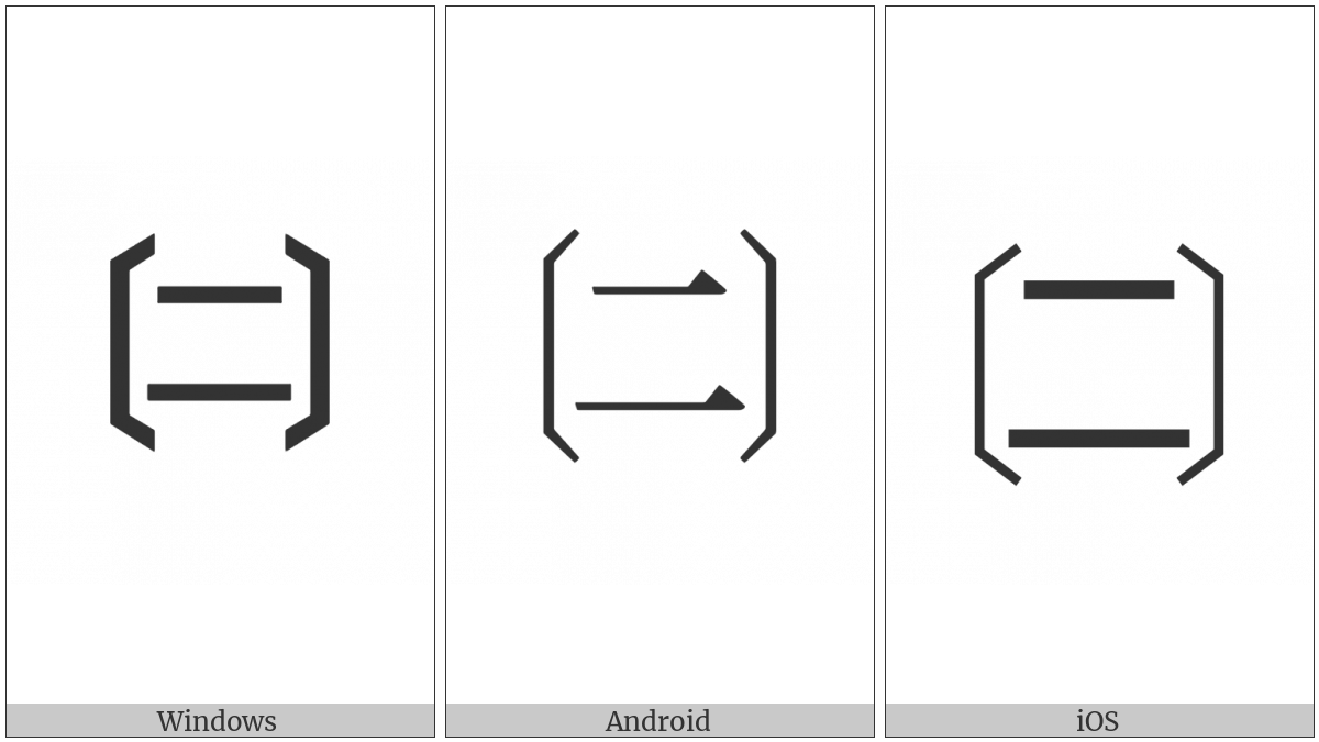 Tortoise Shell Bracketed Cjk Unified Ideograph-4E8C on various operating systems