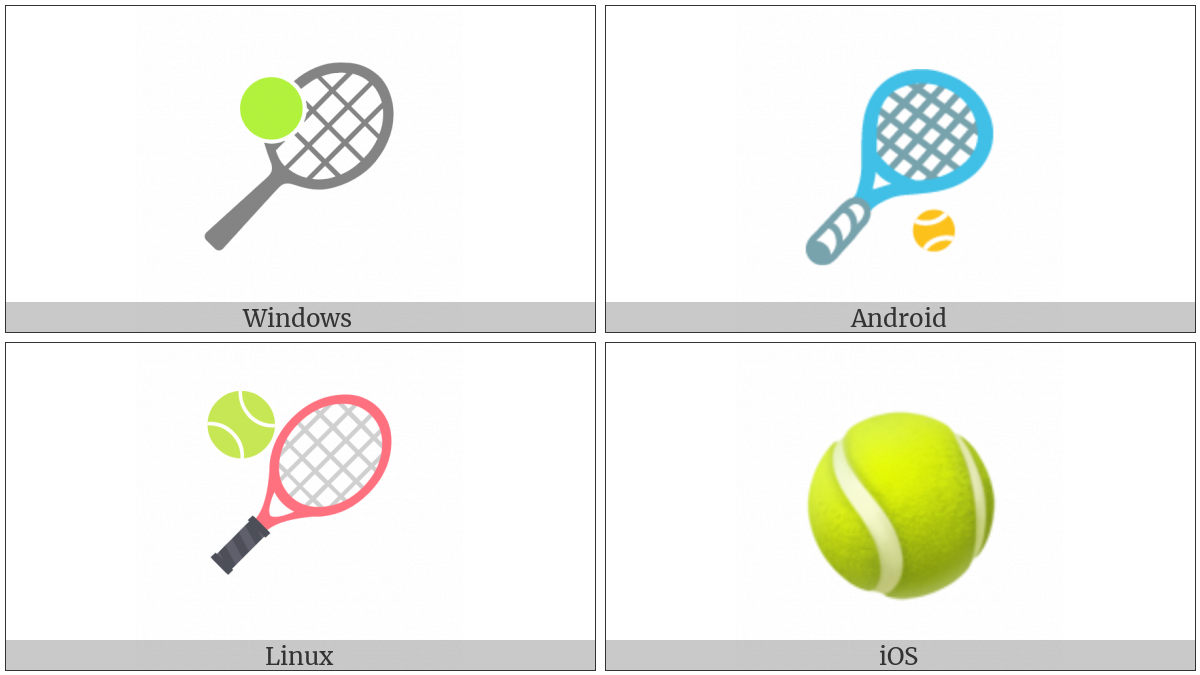 Tennis Racquet And Ball on various operating systems