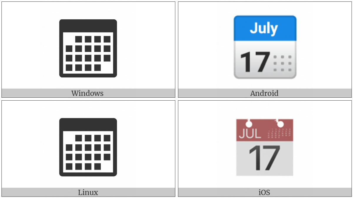 CALENDAR UTF8 Icons