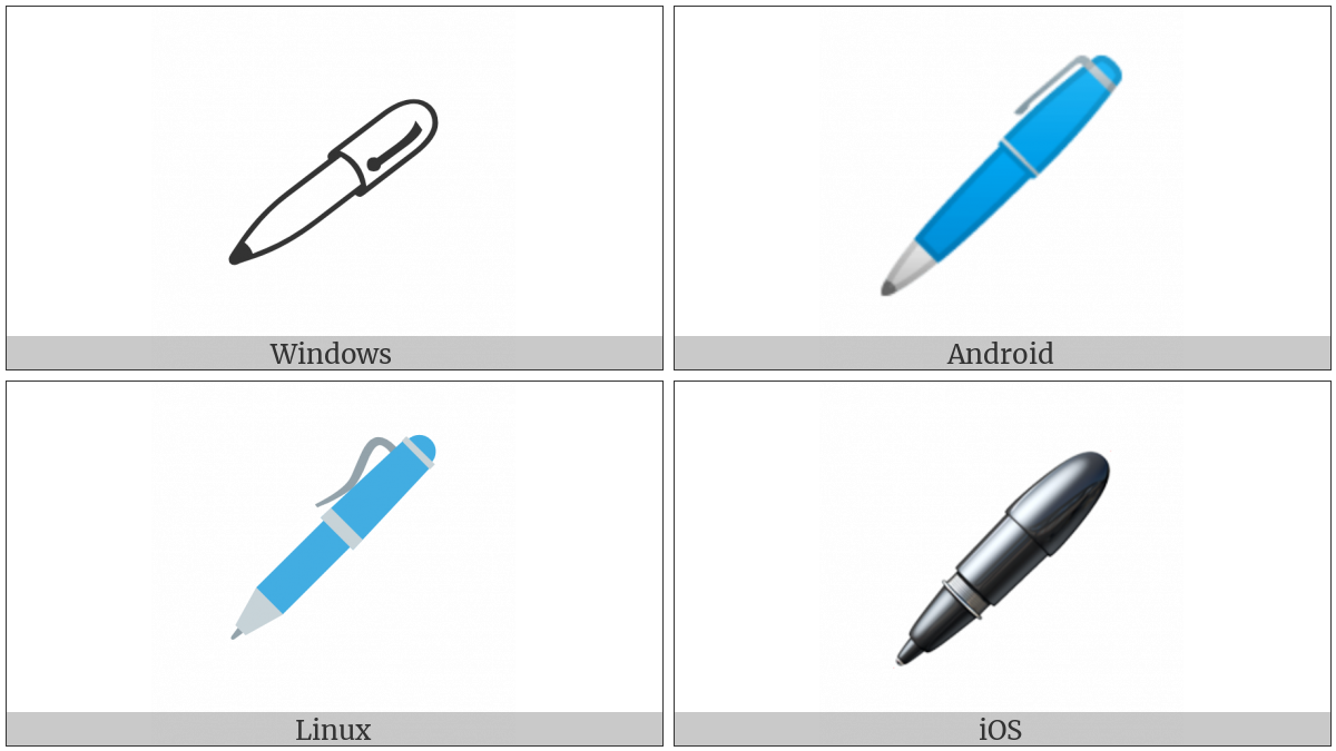 Lower Left Ballpoint Pen on various operating systems