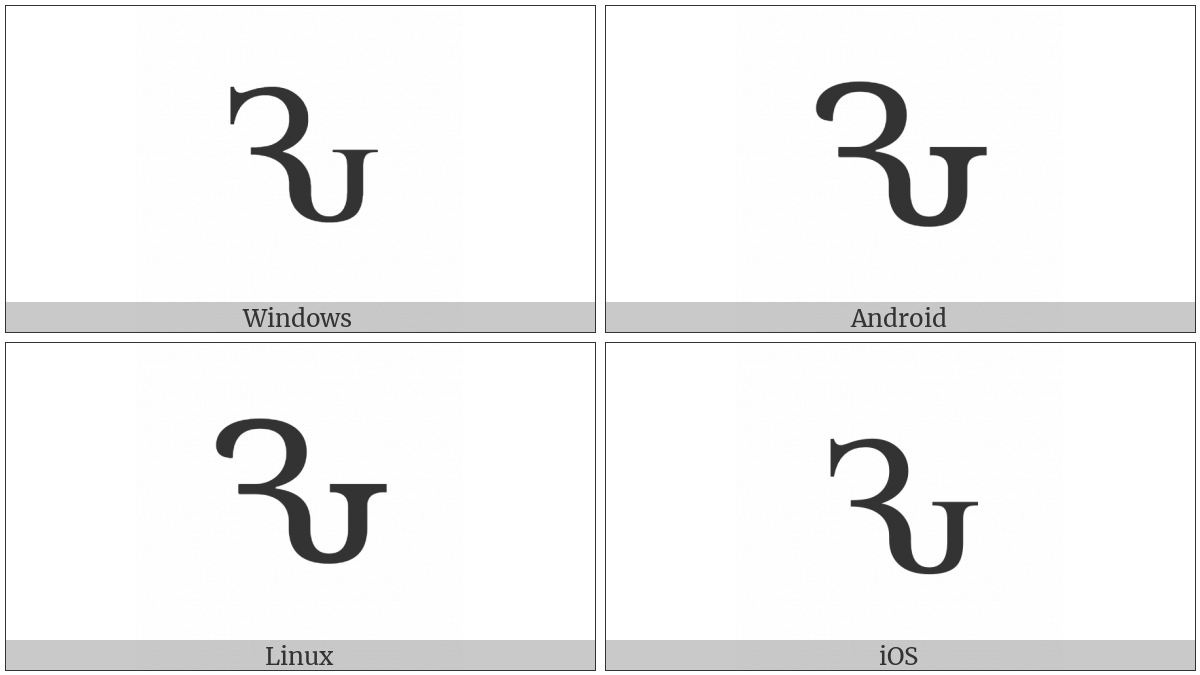 Cyrillic Capital Letter Komi Zje on various operating systems