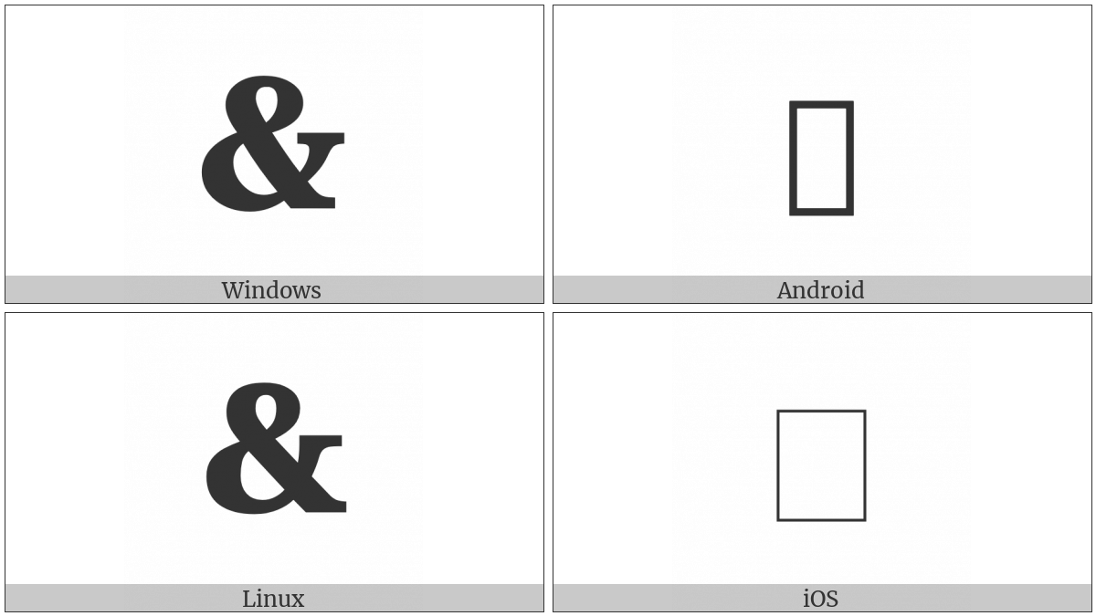 Heavy Ampersand Ornament on various operating systems