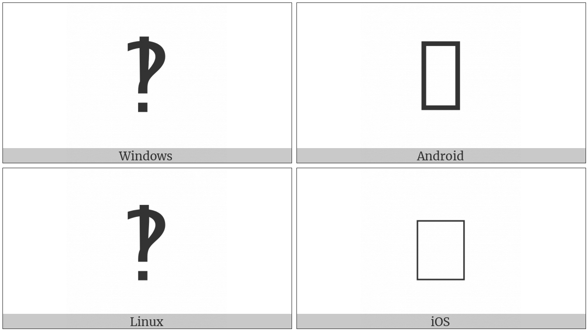 Sans-Serif Interrobang Ornament on various operating systems