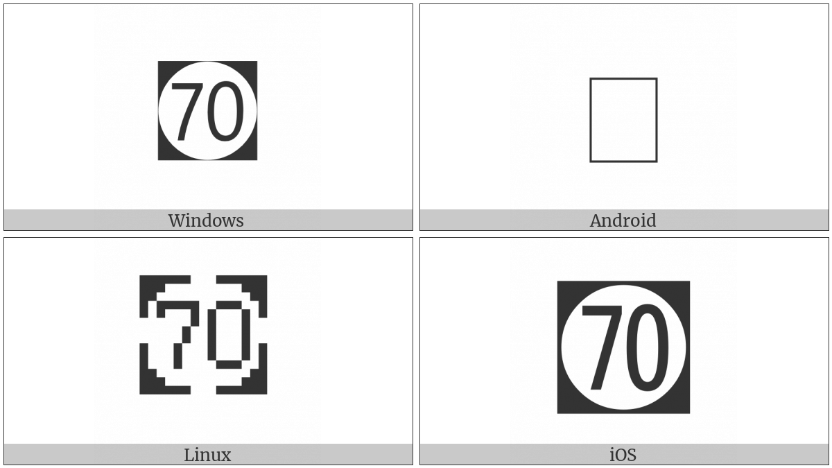 Circled Number Seventy On Black Square on various operating systems