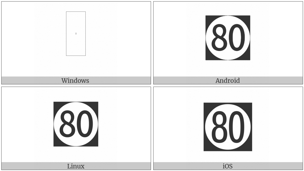 Circled Number Eighty On Black Square on various operating systems