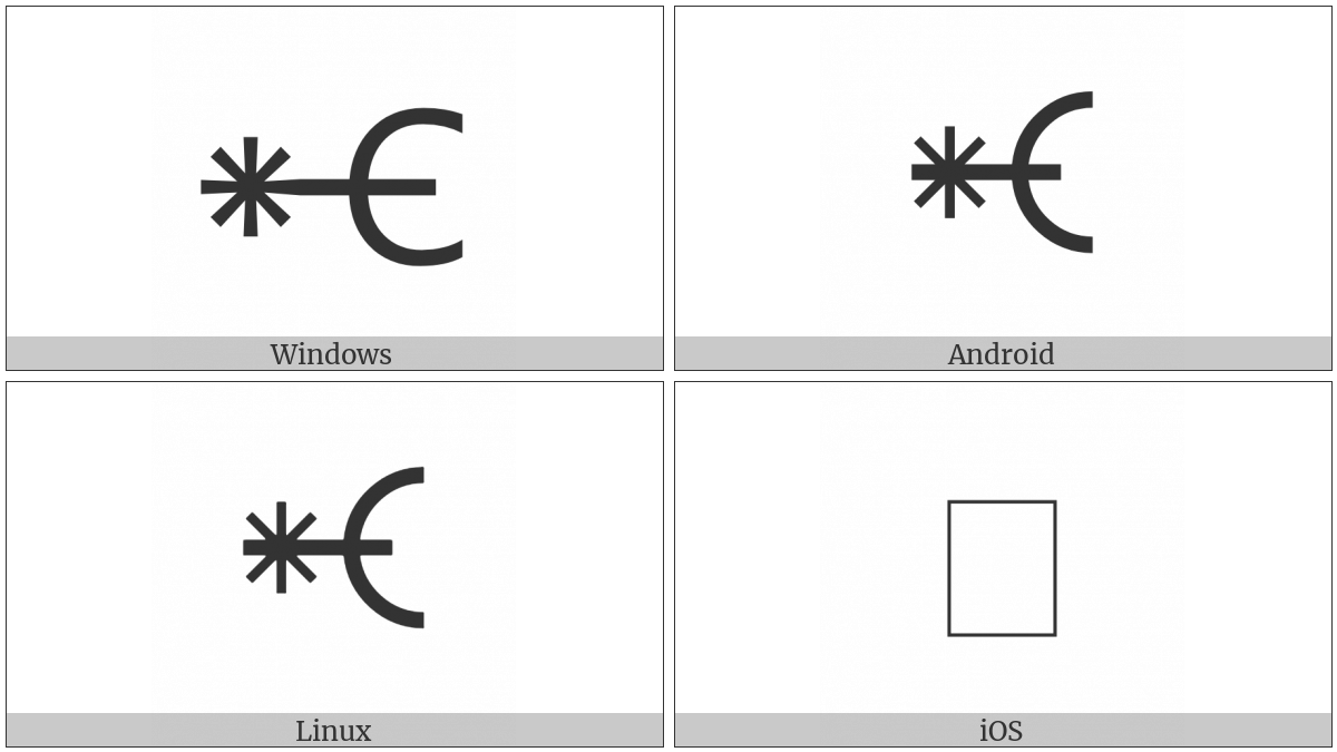 Alchemical Symbol For Starred Trident on various operating systems