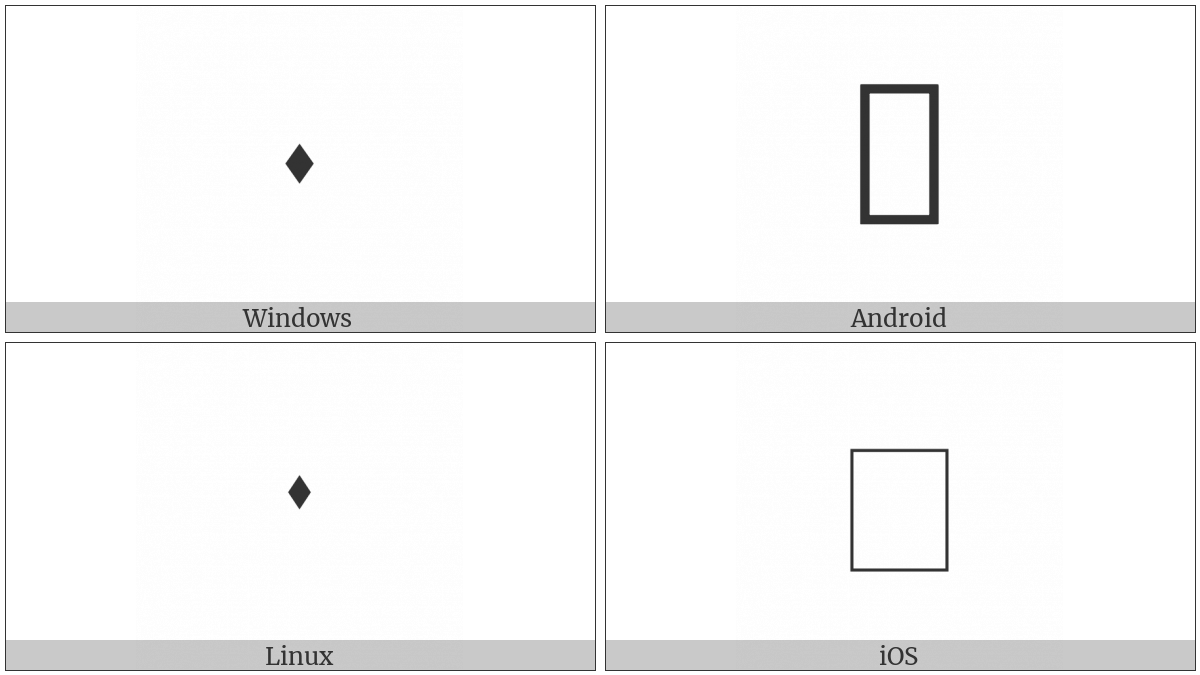 Black Very Small Lozenge on various operating systems