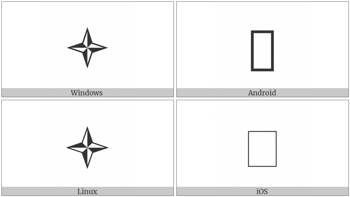 Medium Four Pointed Pinwheel Star on various operating systems