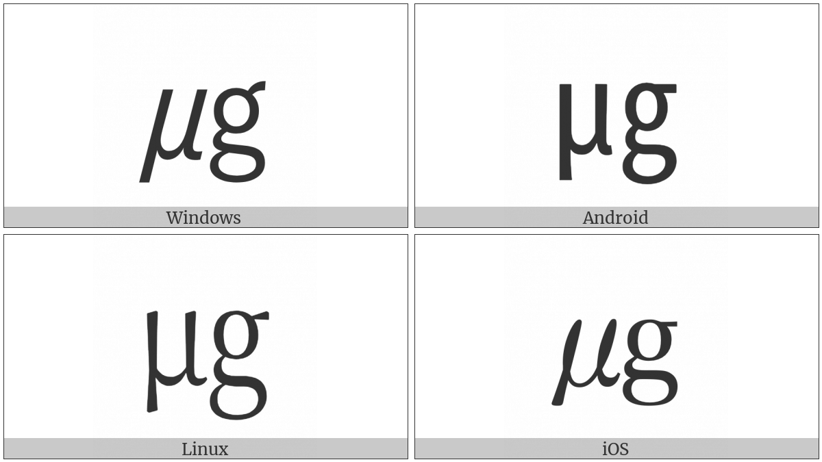 Square Mu G on various operating systems