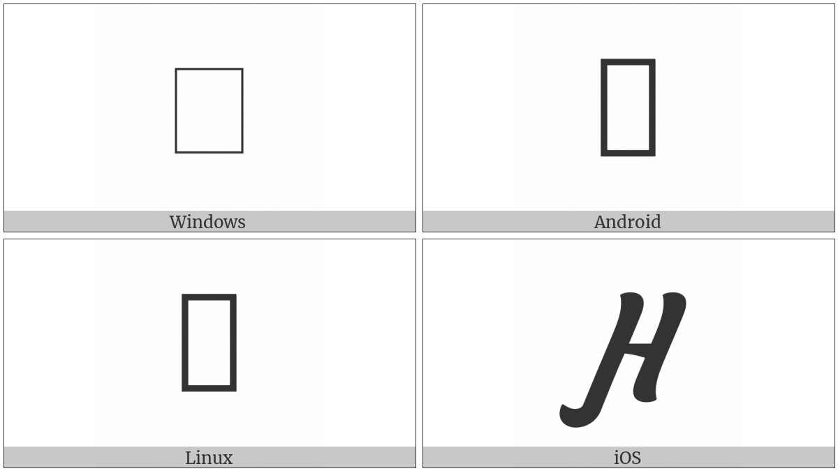 Cyrillic Capital Letter En With Left Hook on various operating systems