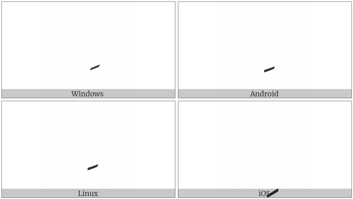 Arabic Kasra on various operating systems