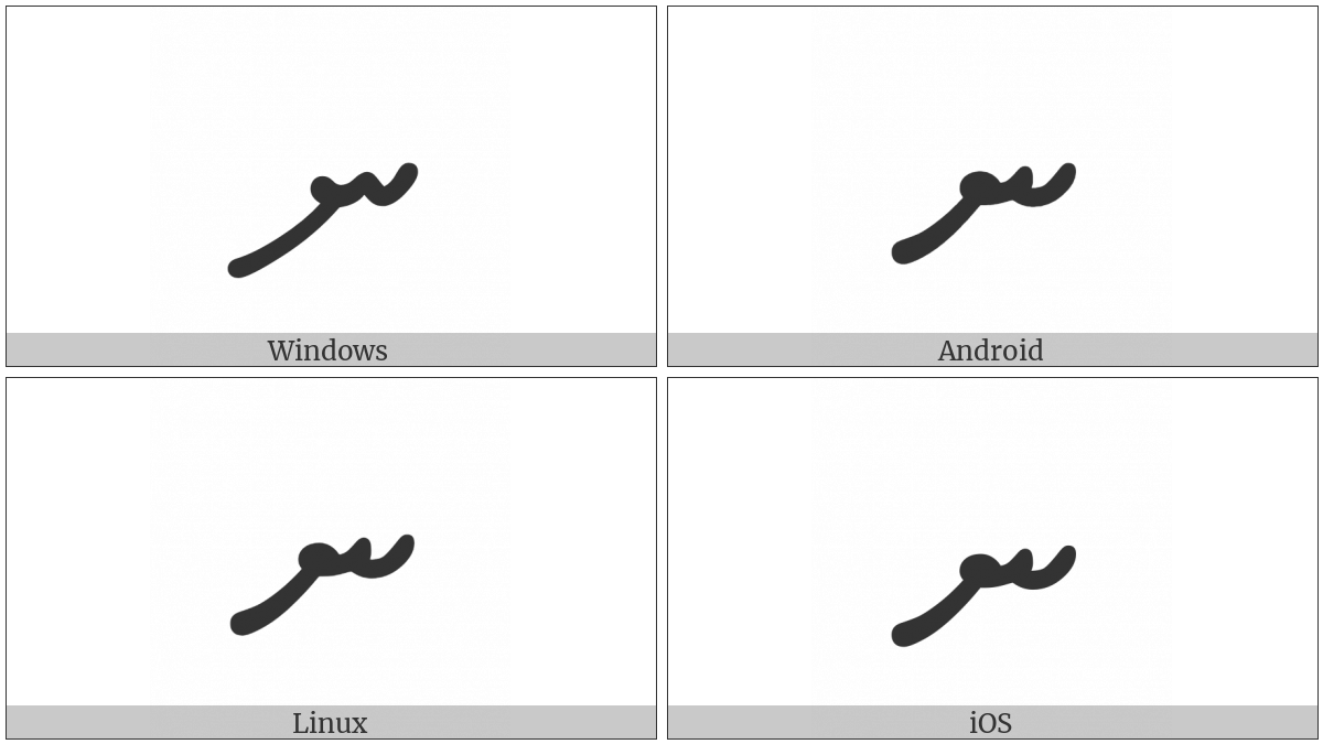 Thaana Letter Noonu on various operating systems