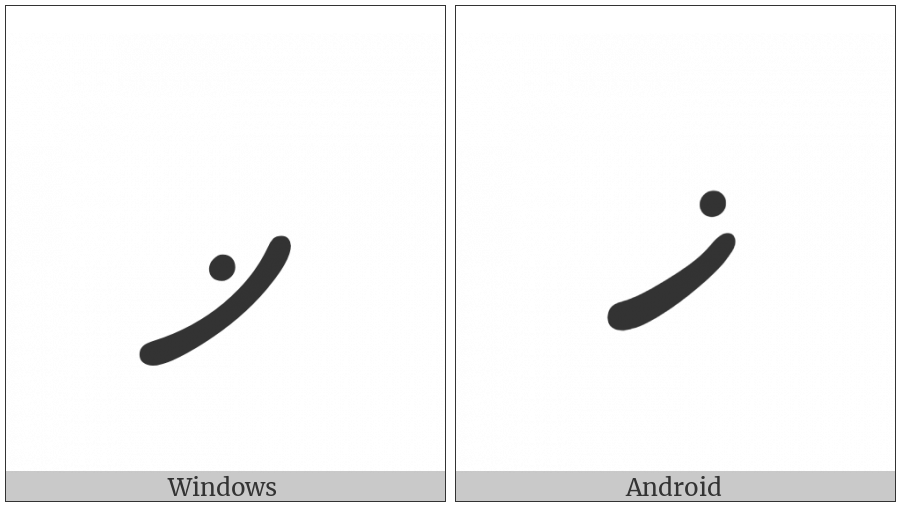 Thaana Letter Khaa on various operating systems