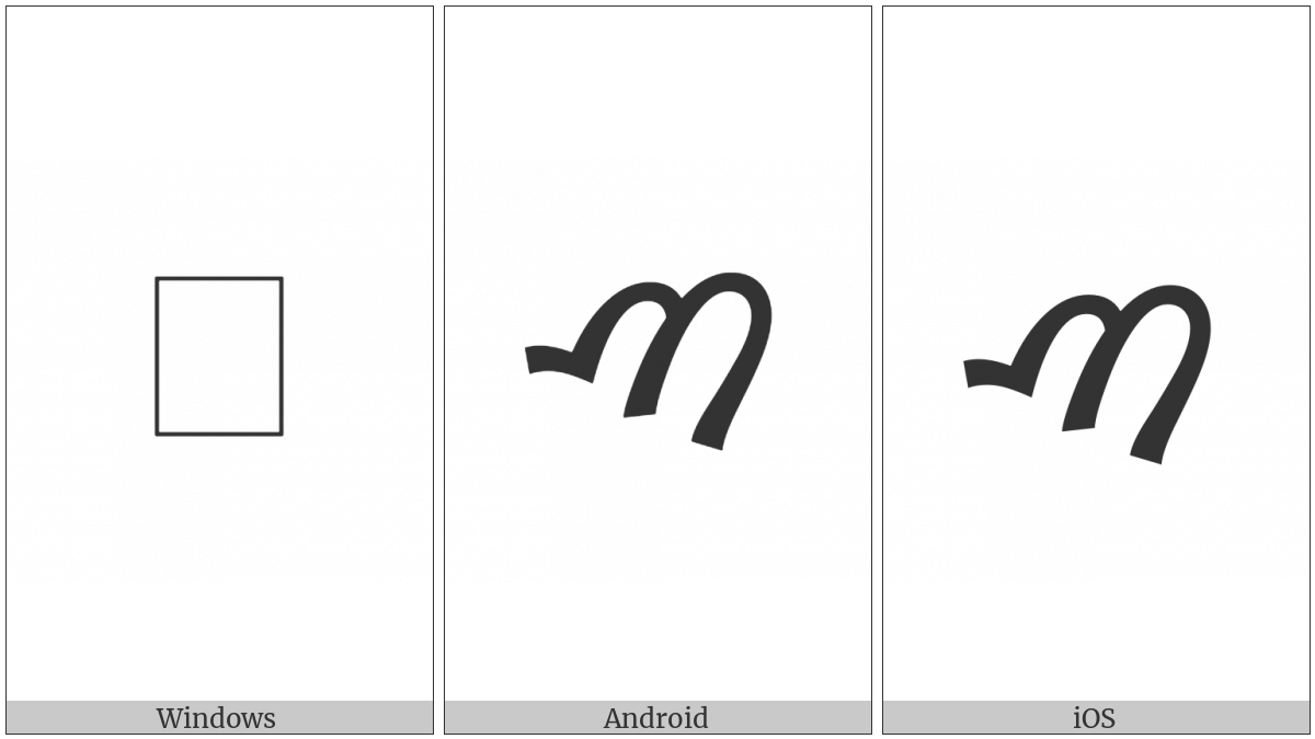 Samaritan Letter Tsaadiy on various operating systems