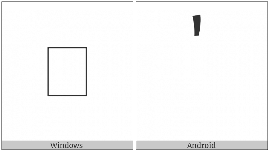 Samaritan Vowel Sign Overlong Aa on various operating systems