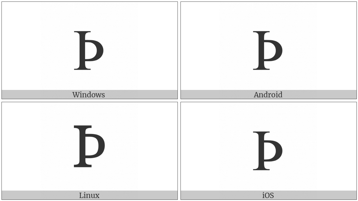 Latin Capital Letter Thorn on various operating systems