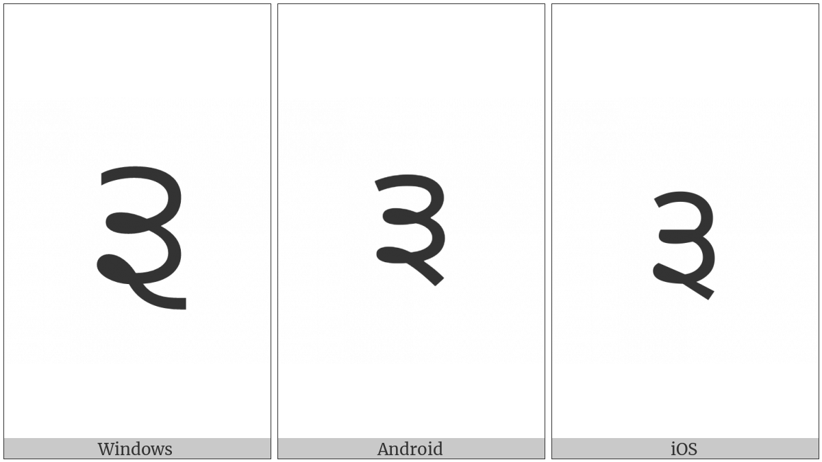 Gurmukhi Digit Three on various operating systems