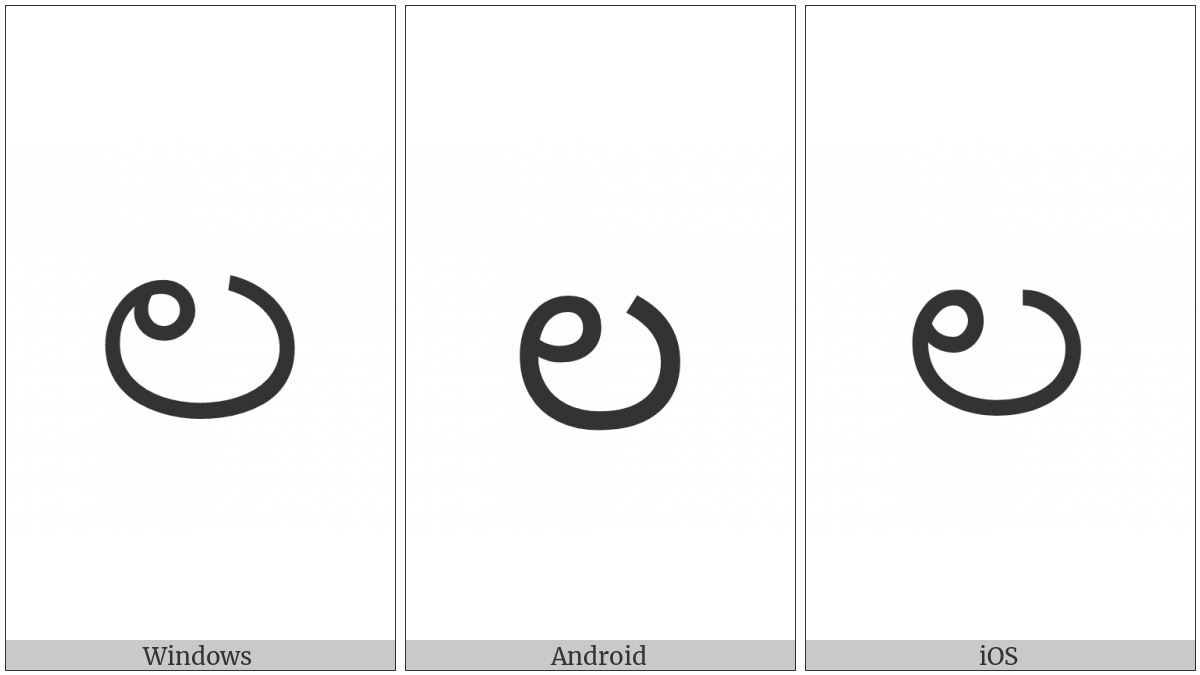 Kannada Letter La on various operating systems